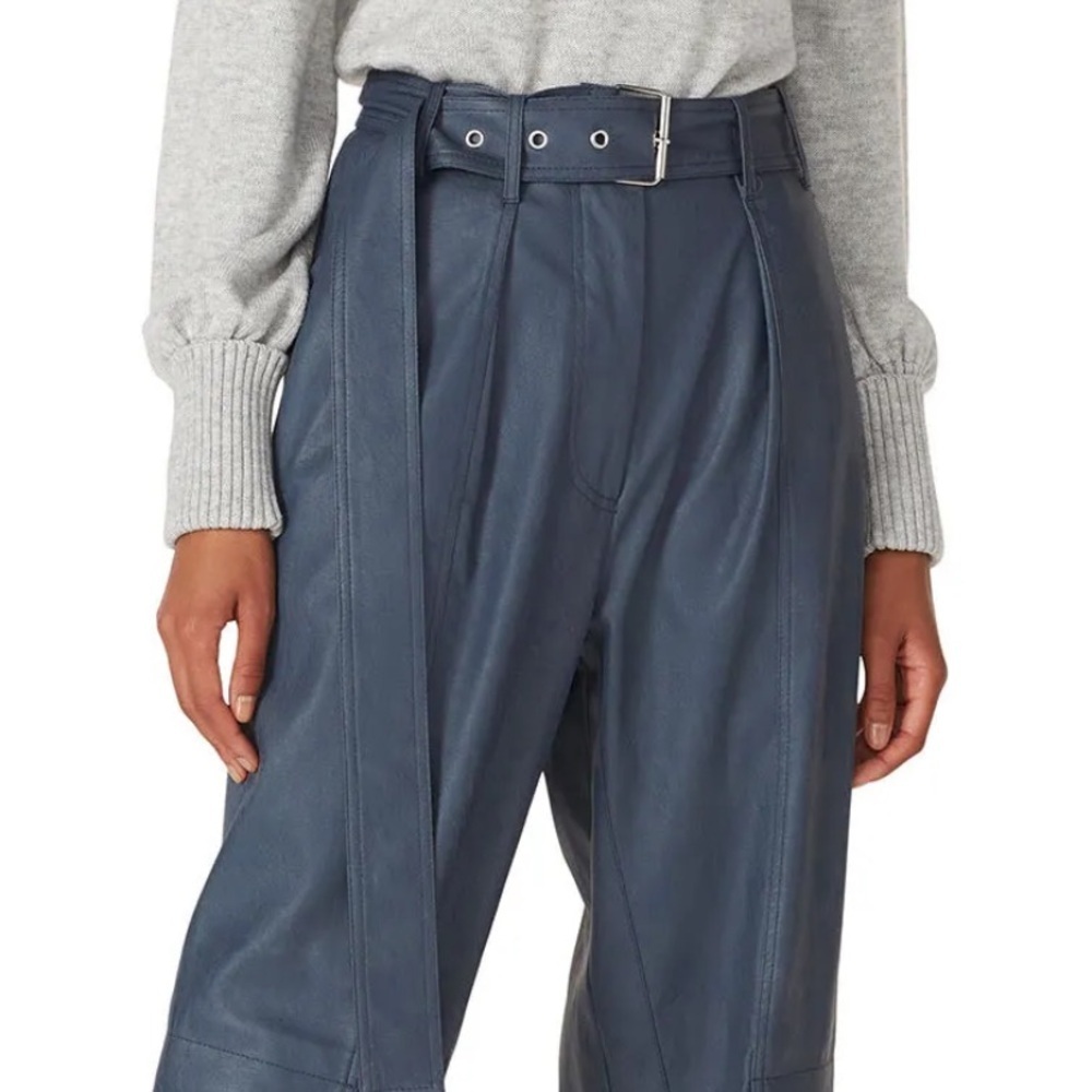 Tanya Taylor Megan High-Waisted Faux Leather Pants - Picture 4 of 6